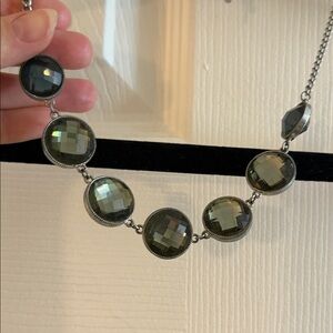 Elegant Silver Necklace with Black Accents